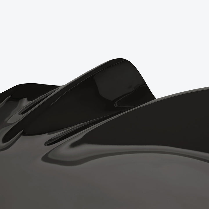 Serenity Platter — large black finish, close-up detail of the glossy rippled edge