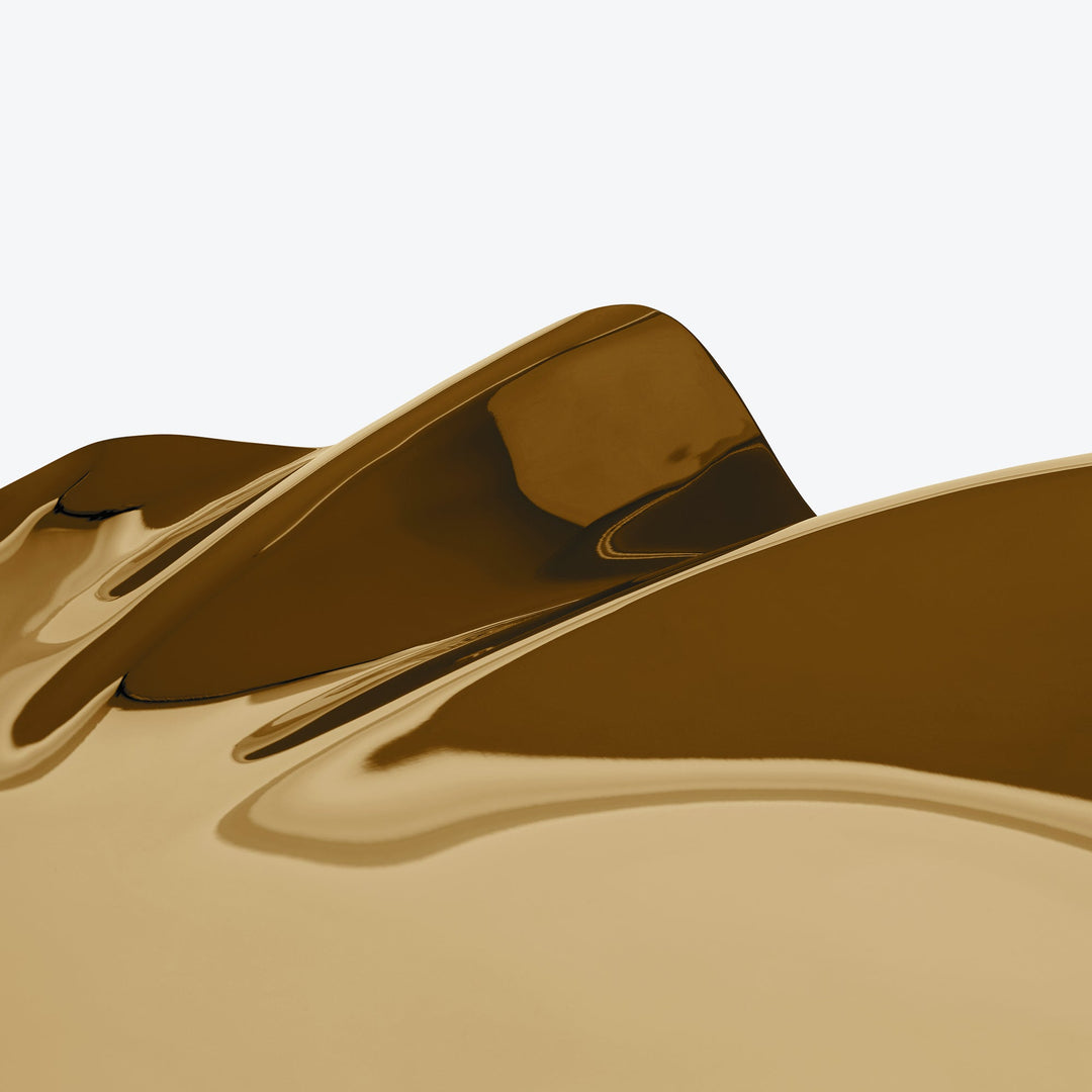 Serenity Platter — large gold finish, close-up detail of the glossy rippled edge