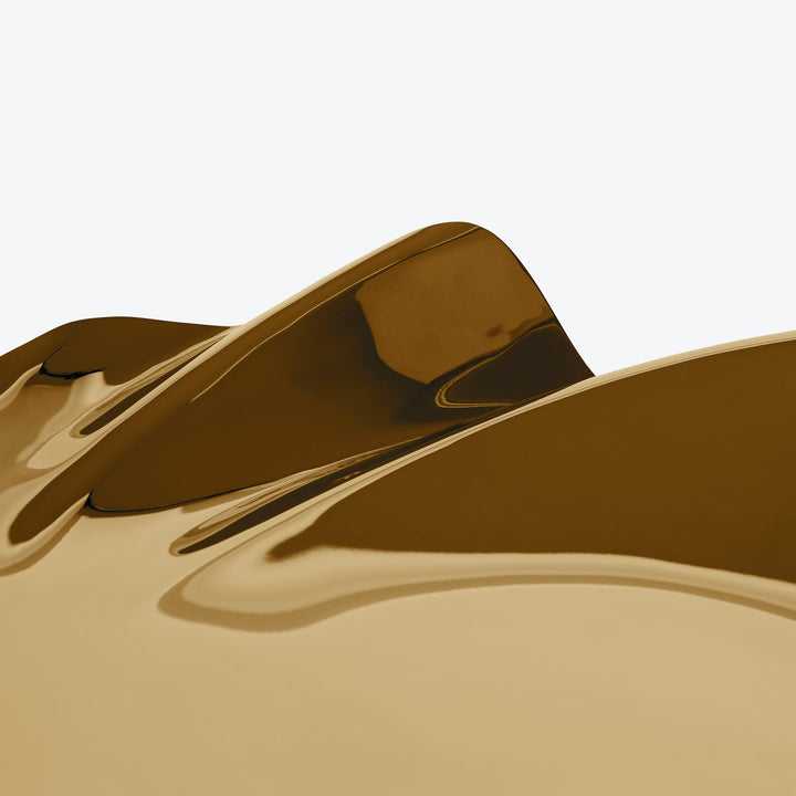 Serenity Platter — large gold finish, close-up detail of the glossy rippled edge