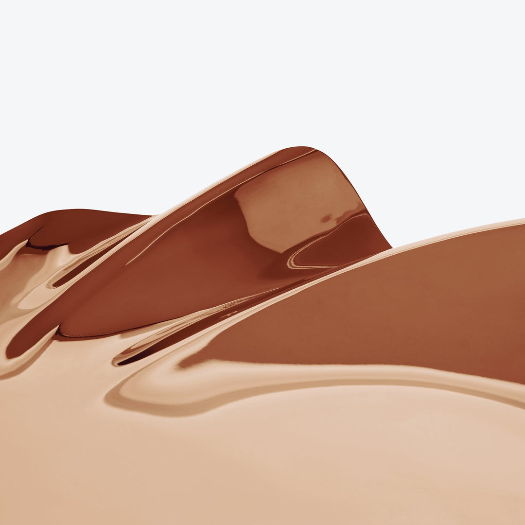 Serenity Platter — large Rose Gold finish, close-up detail of the rippled, folded edge