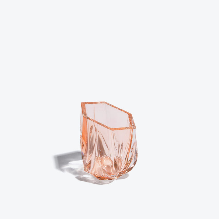 Shimmer Tealight Holder — Rose holder, front view showing the hexagonal rim