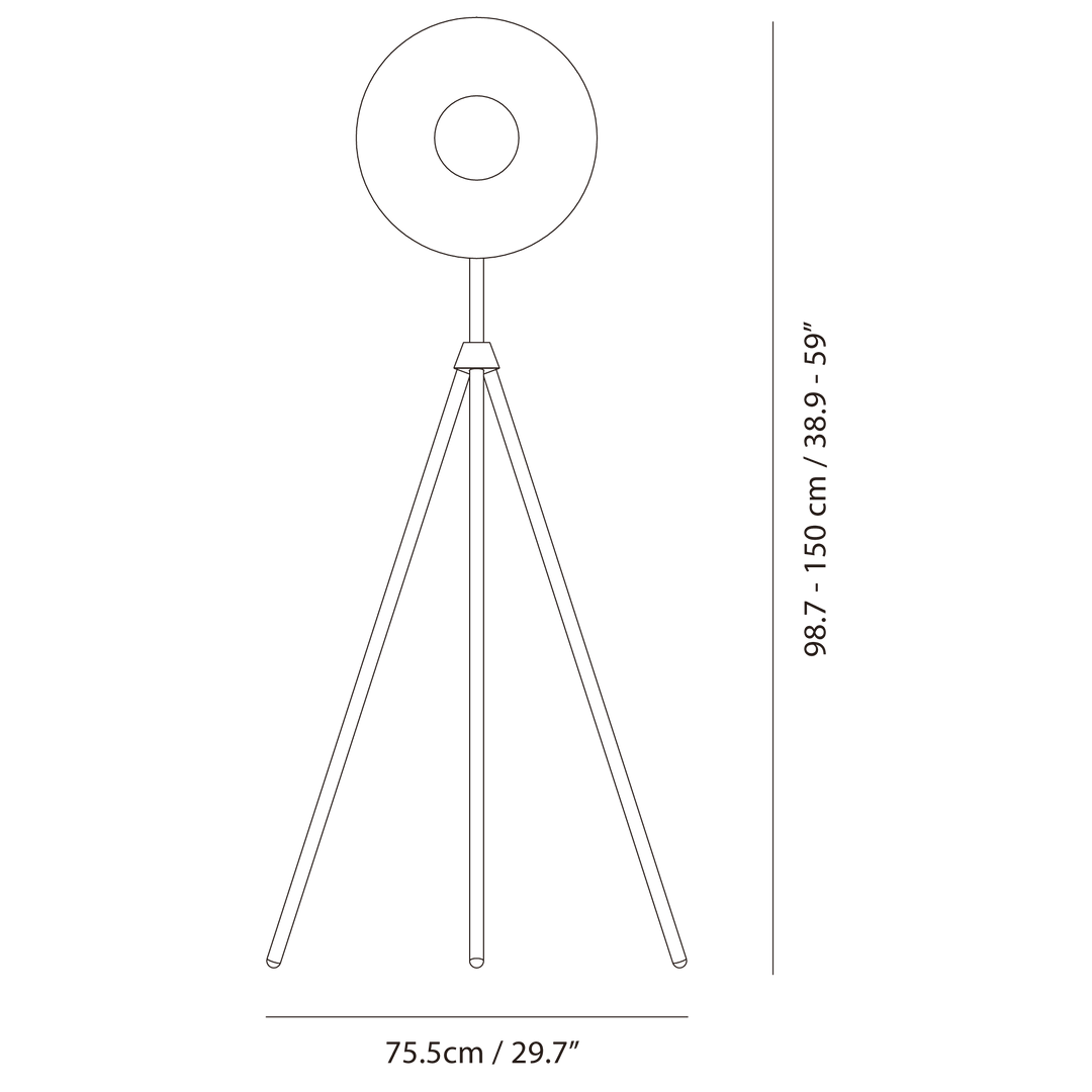 Apollo Floor Lamp by Seed Design, dimension drawing