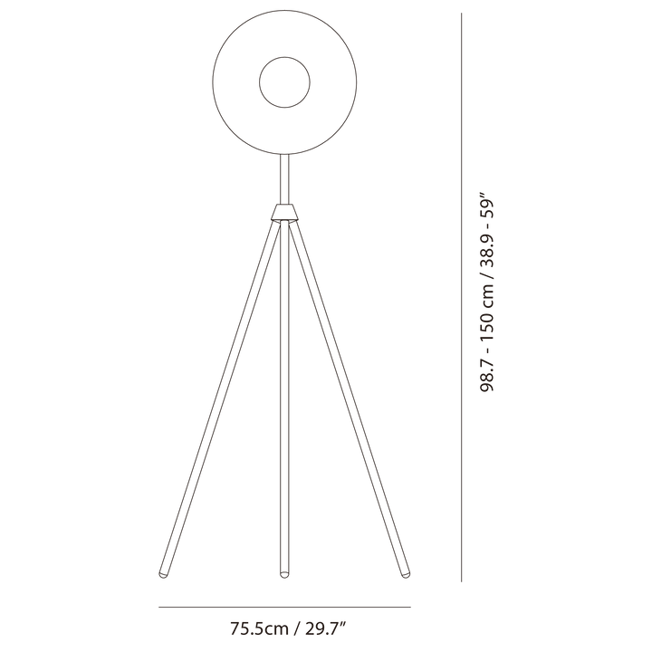 Apollo Floor Lamp by Seed Design, dimension drawing