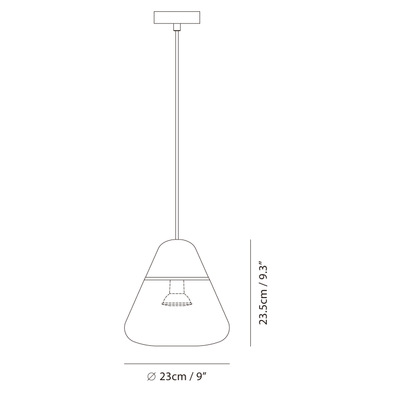 Cen Pendant by Seed Design, dimension drawing