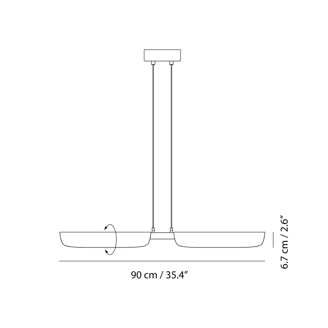 Flo Pendant PL2 by Seed Design, dimension drawing