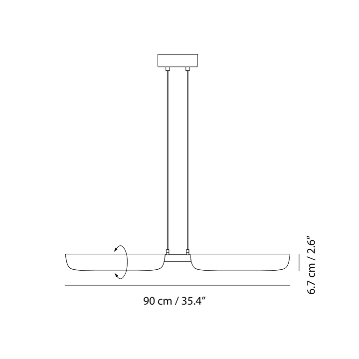 Flo Pendant PL2 by Seed Design, dimension drawing
