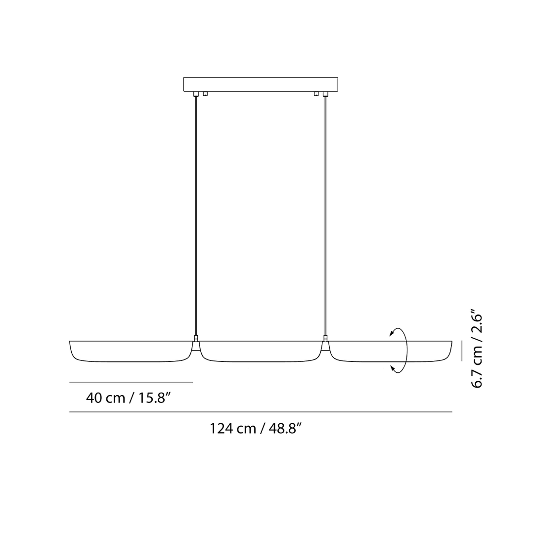 Flo Pendant PL3 by Seed Design, dimension drawing