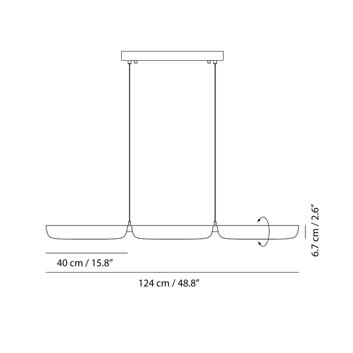 Flo Pendant PL3 by Seed Design, dimension drawing