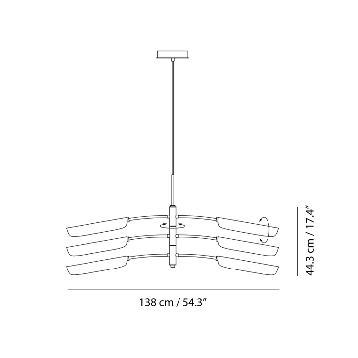 Flo Pendant PR6 by Seed Design, dimension drawing