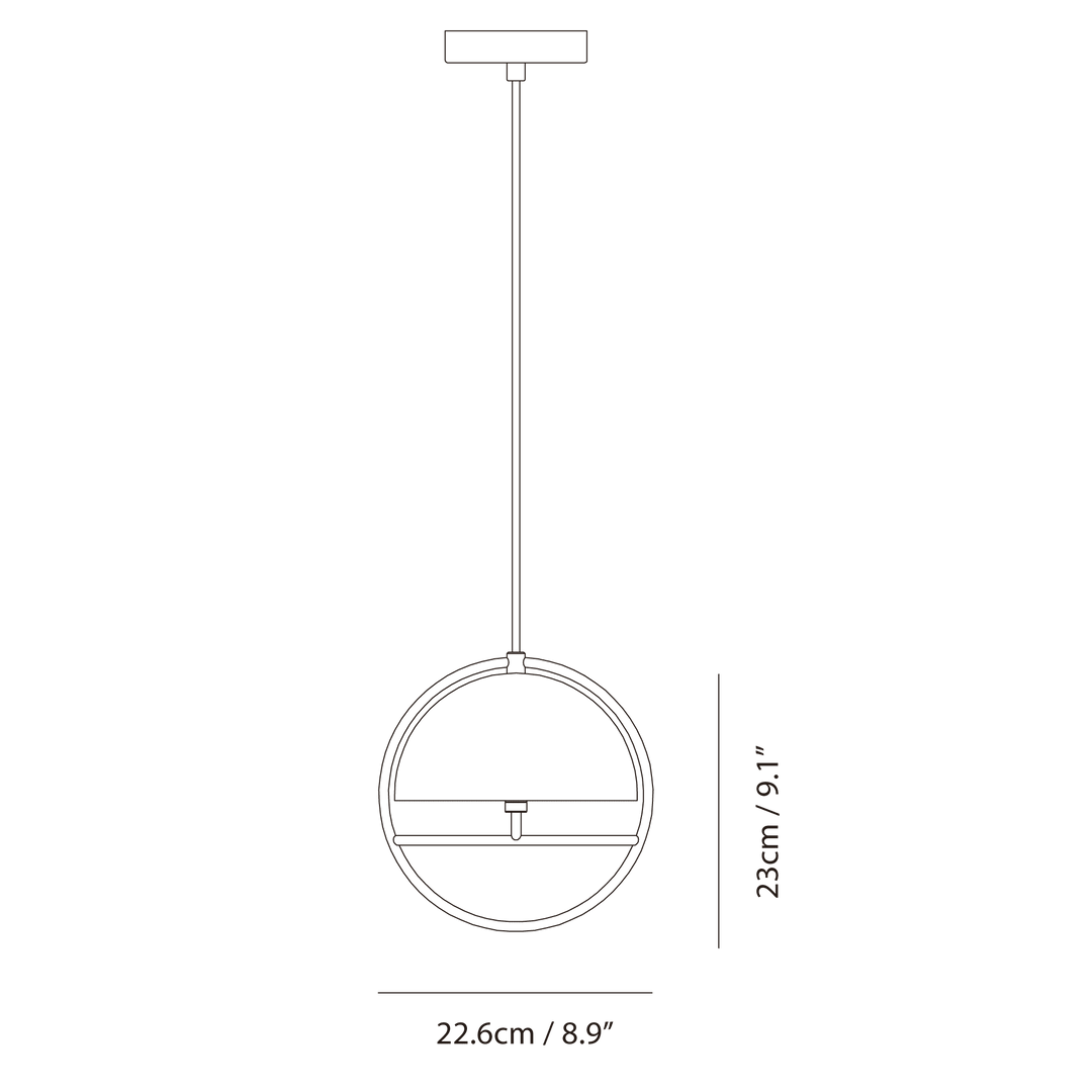 Huan Pendant by Seed Design, dimension drawing