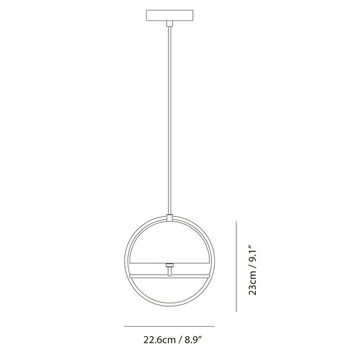 Huan Pendant by Seed Design, dimension drawing