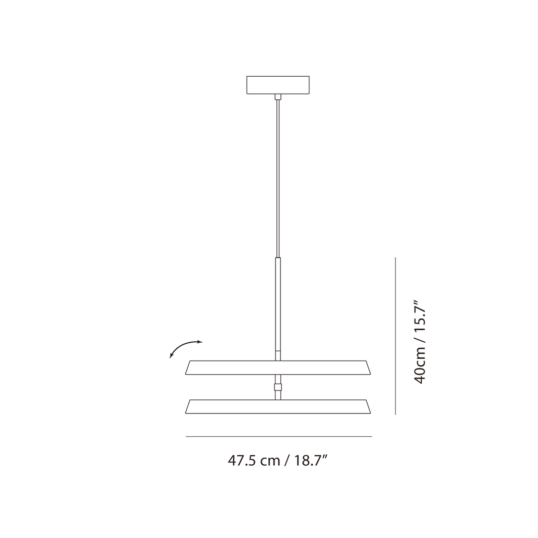 Konnect Pendant PV4 by Seed Design, dimension drawing