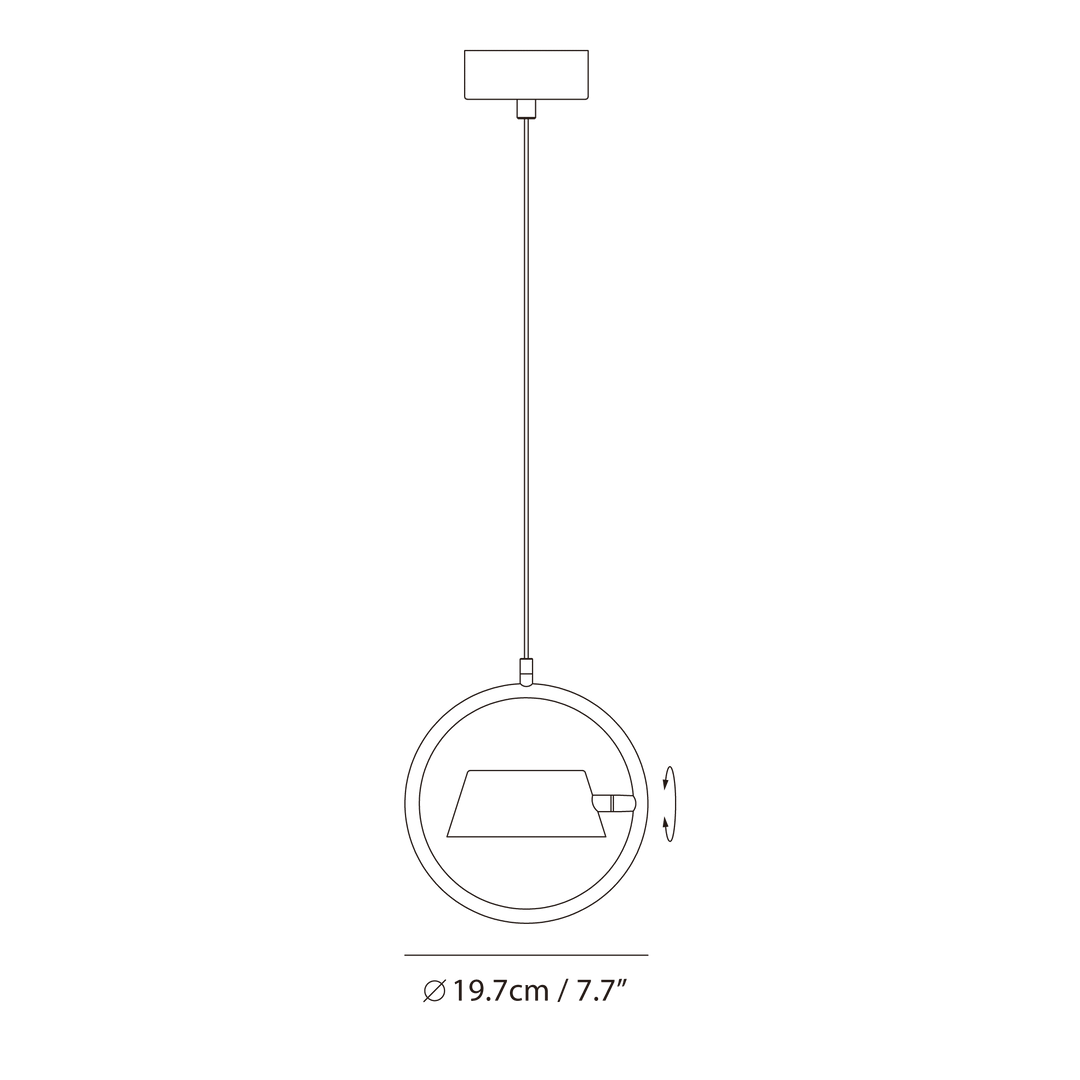 Olo Ring Pendant by Seed Design, dimension drawing