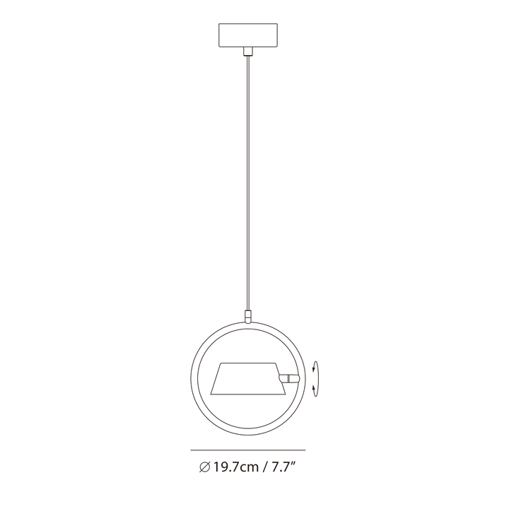 Olo Ring Pendant by Seed Design, dimension drawing