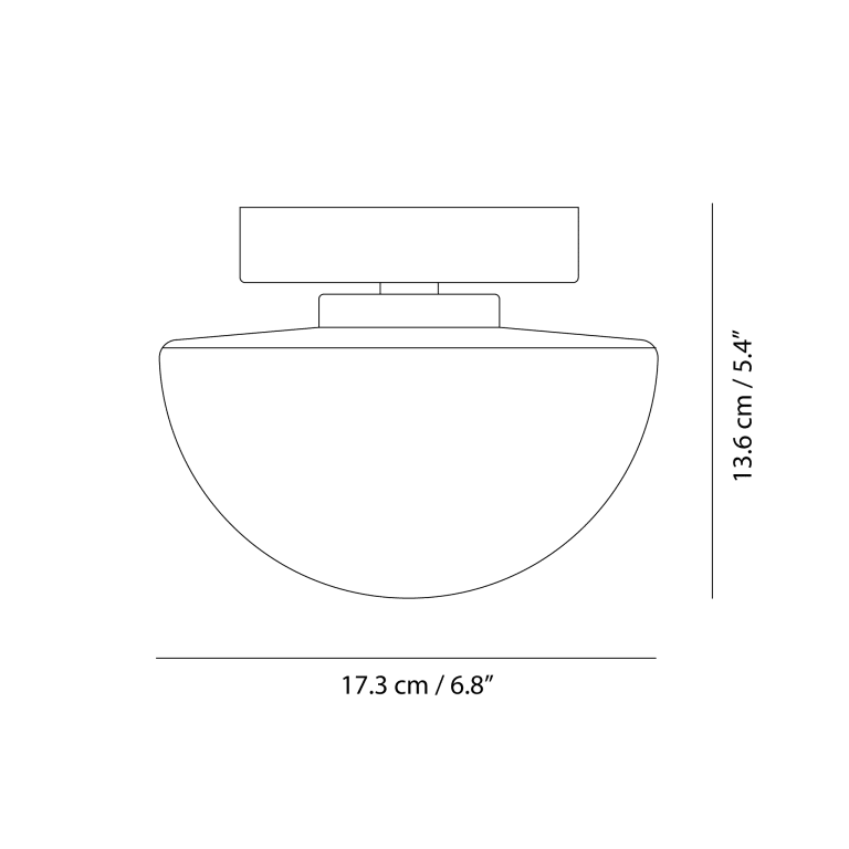 Pensee Wall/Ceiling Light by Seed Design, dimension drawing