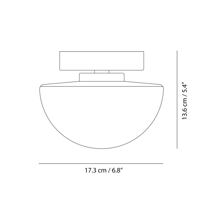 Pensee Wall/Ceiling Light by Seed Design, dimension drawing