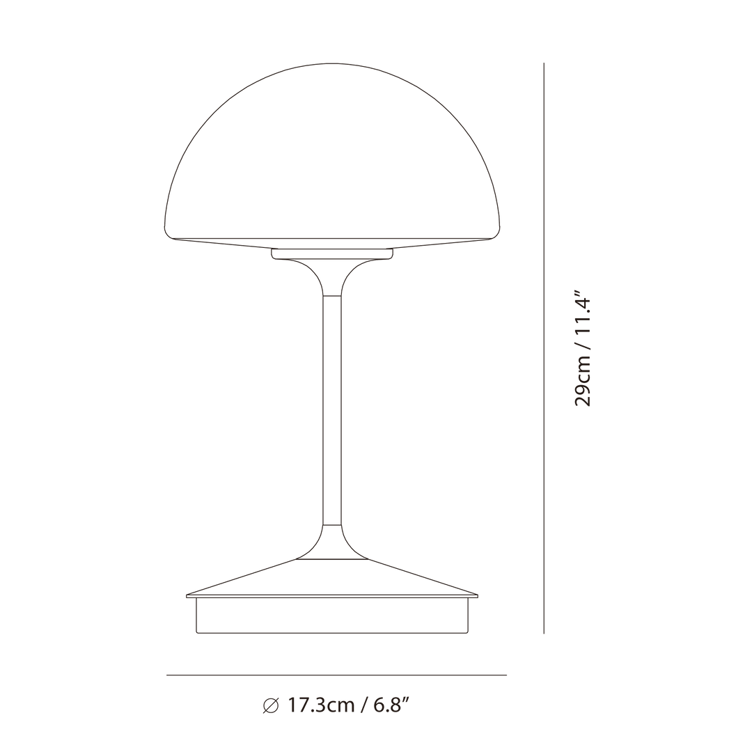 Pensee Table Lamp by Seed Design, dimension drawing