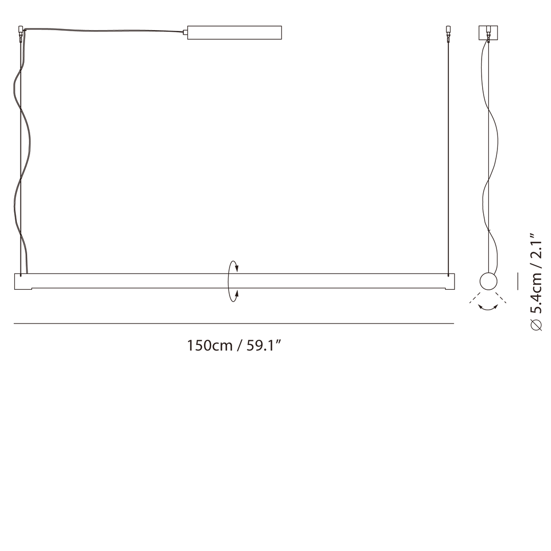 Turner Pendant P150 by Seed Design, dimension drawing