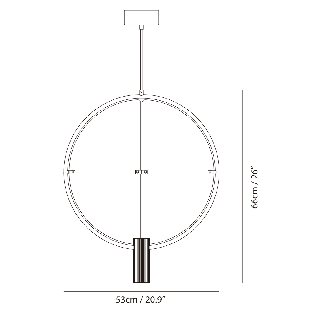 Wing Pendant by Seed Design, dimension drawing