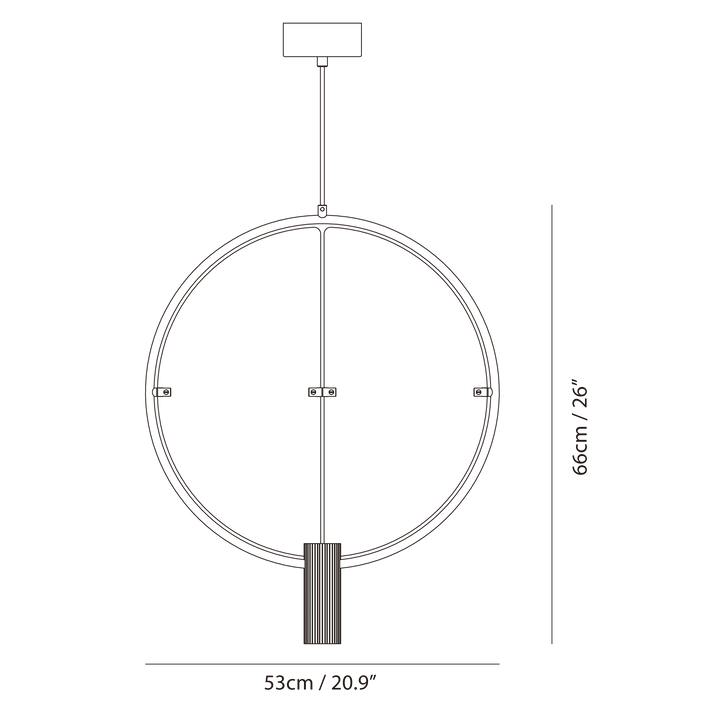 Wing Pendant by Seed Design, dimension drawing