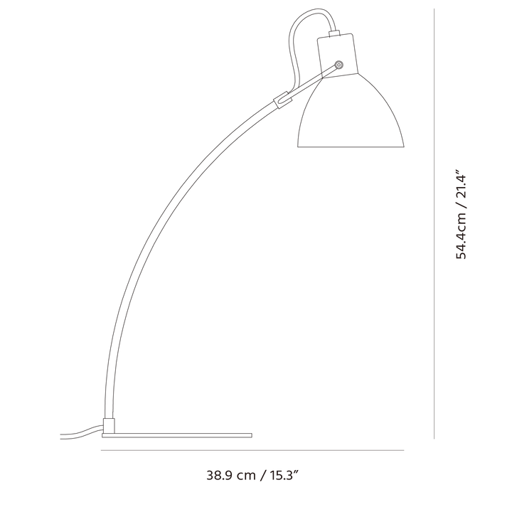 Laito Wood Table Lamp by Seed Design, dimension drawing