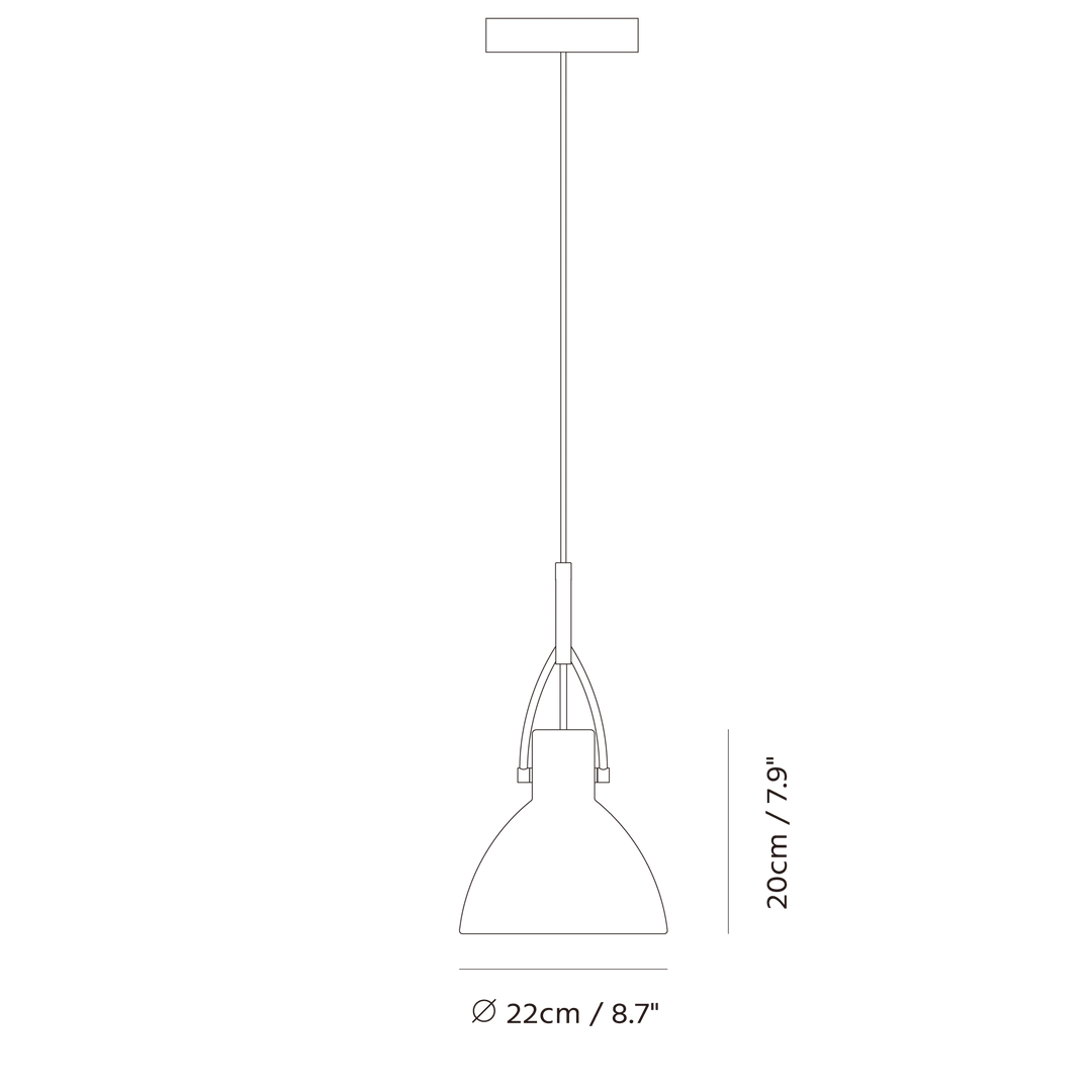 Laito Pendant M by Seed Design, dimension drawing
