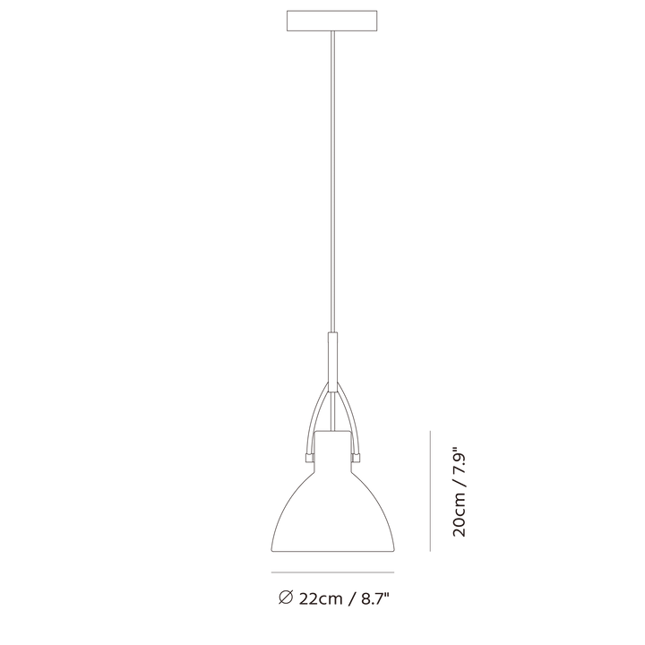 Laito Pendant M by Seed Design, dimension drawing
