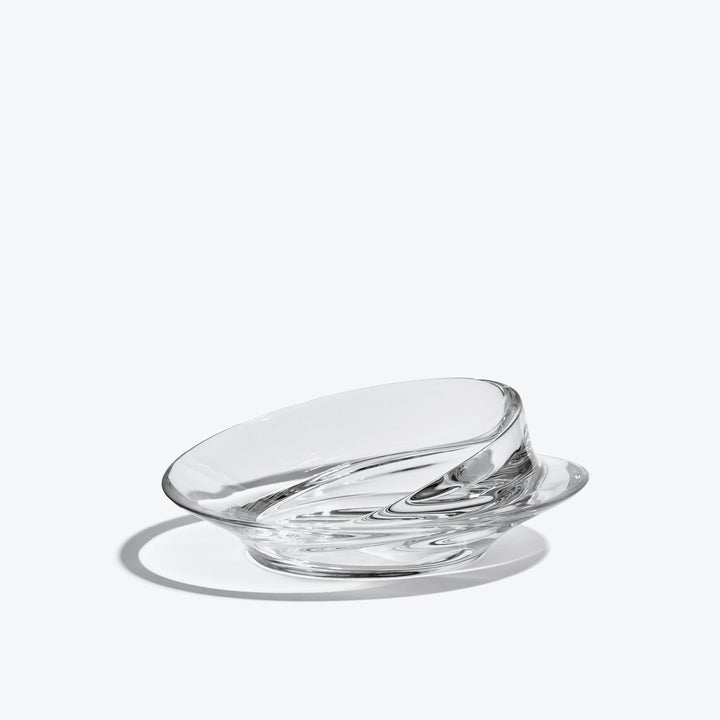 Swirl Bowl — small Clear Crystal bowl, side view