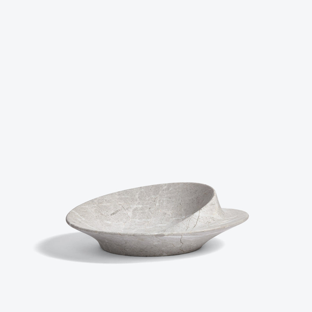 Swirl Bowl — small Grey Marble bowl, side view