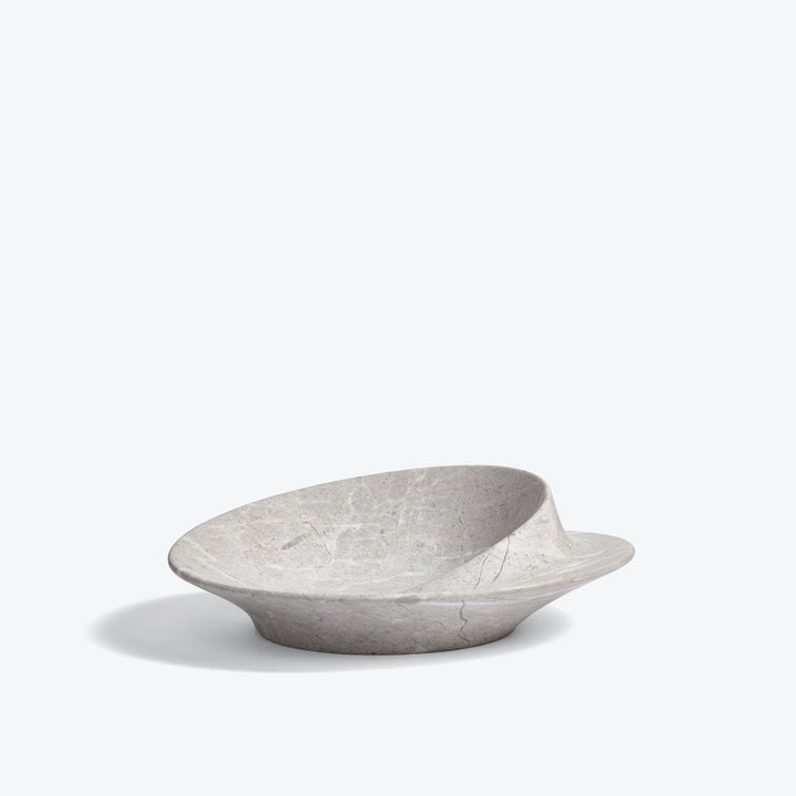Swirl Bowl — small Grey Marble bowl, side view