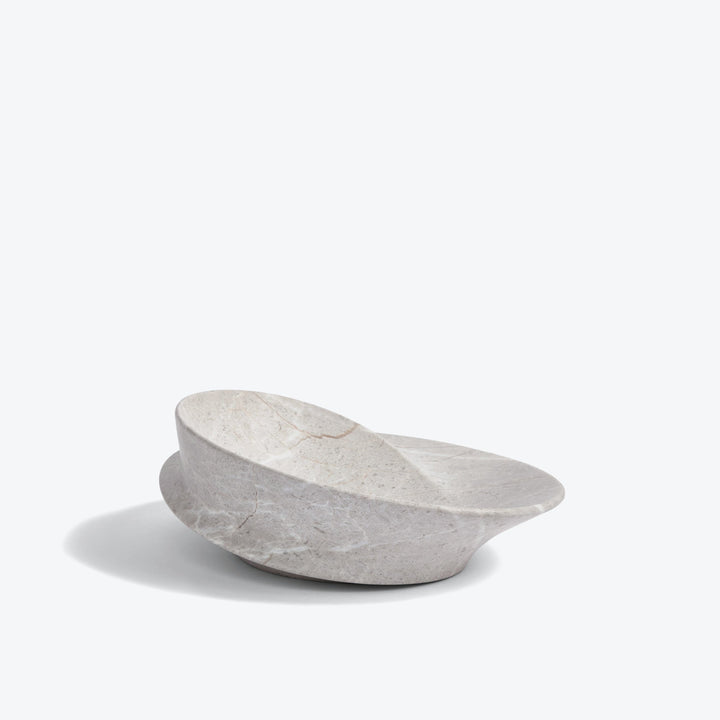 Swirl Bowl — small Grey Marble bowl, low side profile