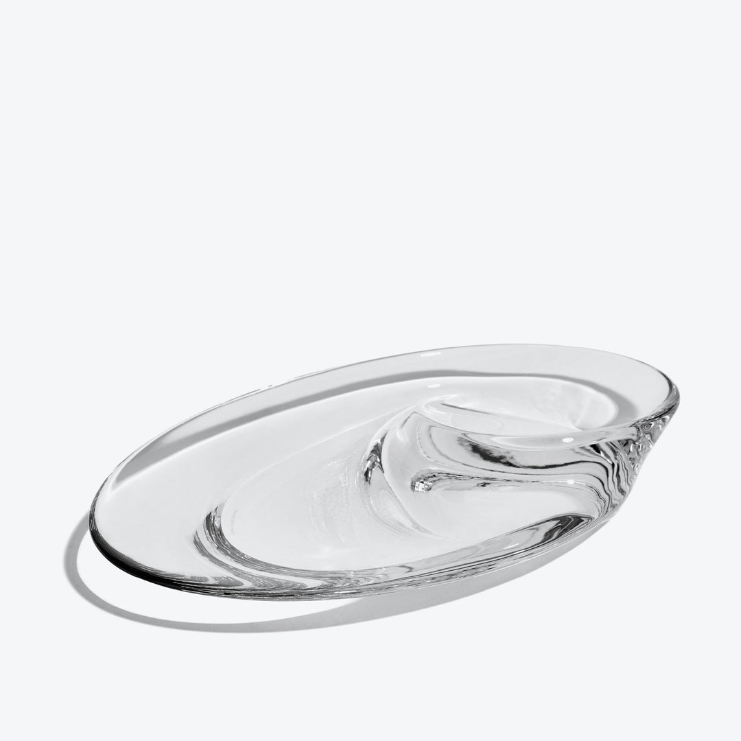 Swirl Bowl — large Clear Crystal bowl, three-quarter view