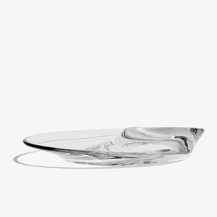 Swirl Bowl — large Clear Crystal bowl, low side profile