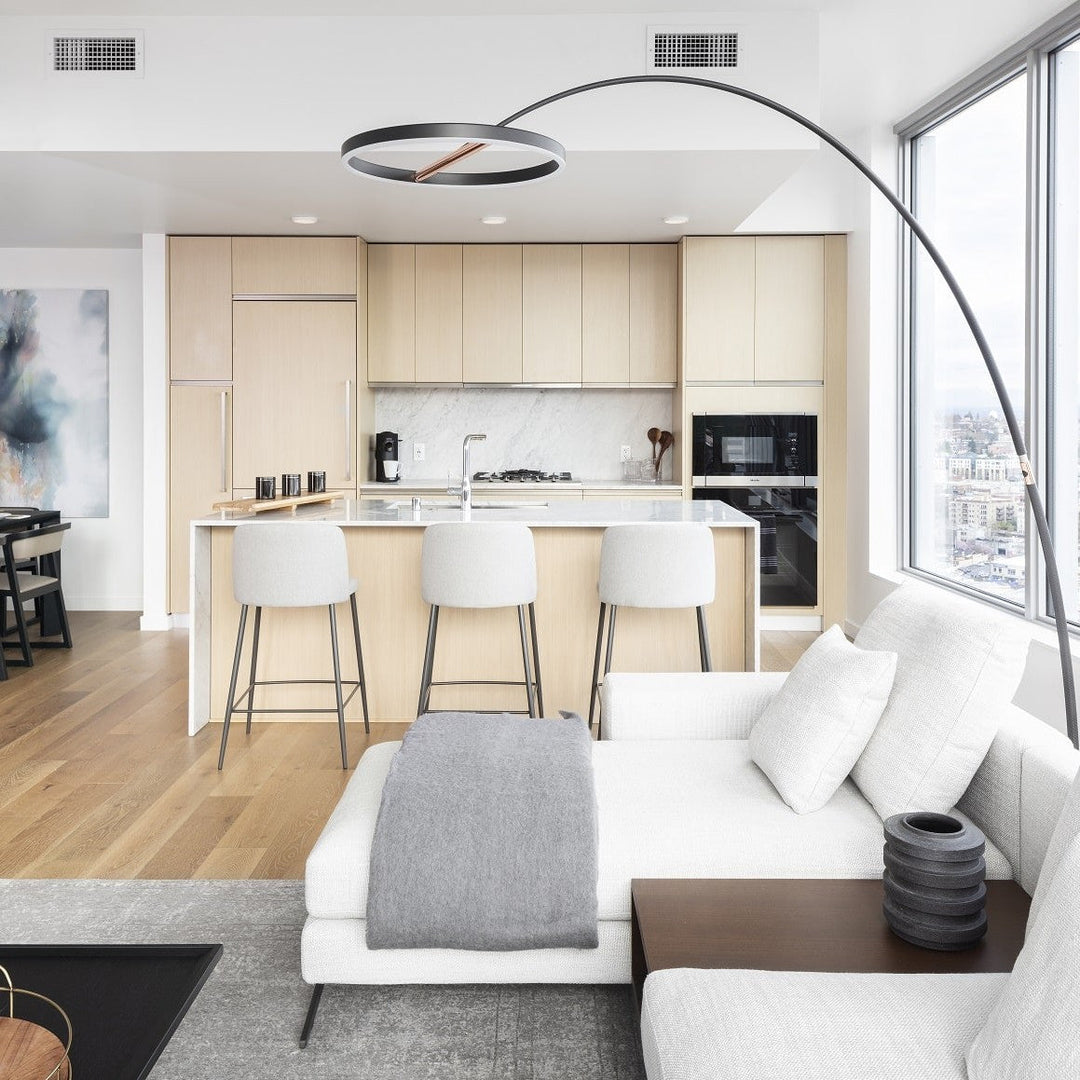 Sol Mega Floor Lamp by Seed Design, styled in a room setting, view 7