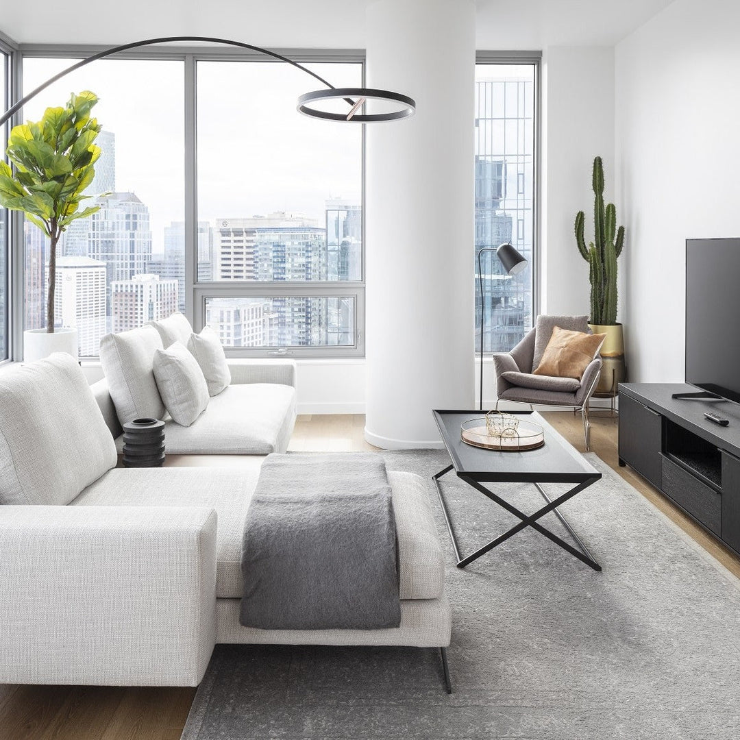Sol Mega Floor Lamp by Seed Design, styled in a room setting, view 8