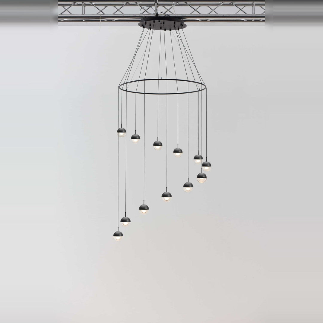 Dora Pendant P12 by Seed Design in Black / With Ring, styled in a room setting