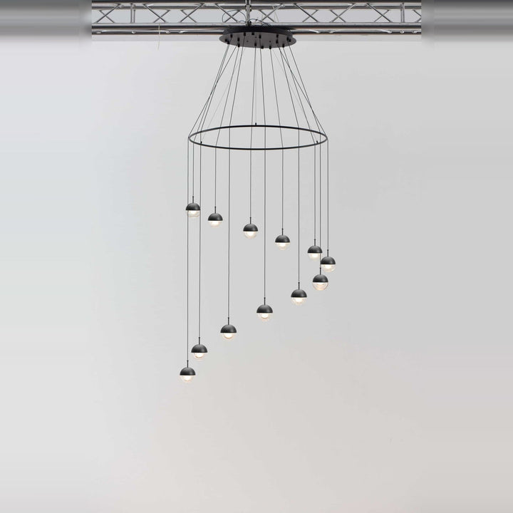 Dora Pendant P12 by Seed Design in Black / With Ring, styled in a room setting