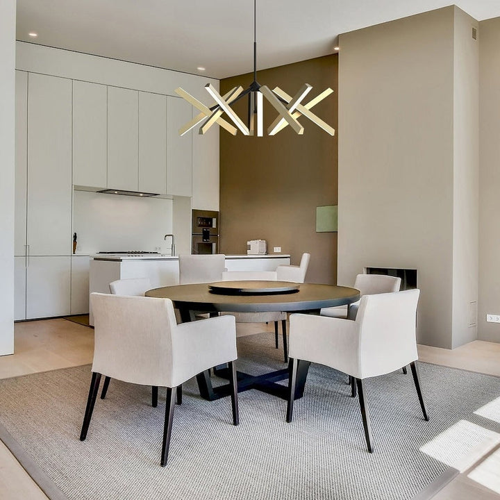 Konnect Pendant P10 by Seed Design in Champagne Gold, styled in a room setting