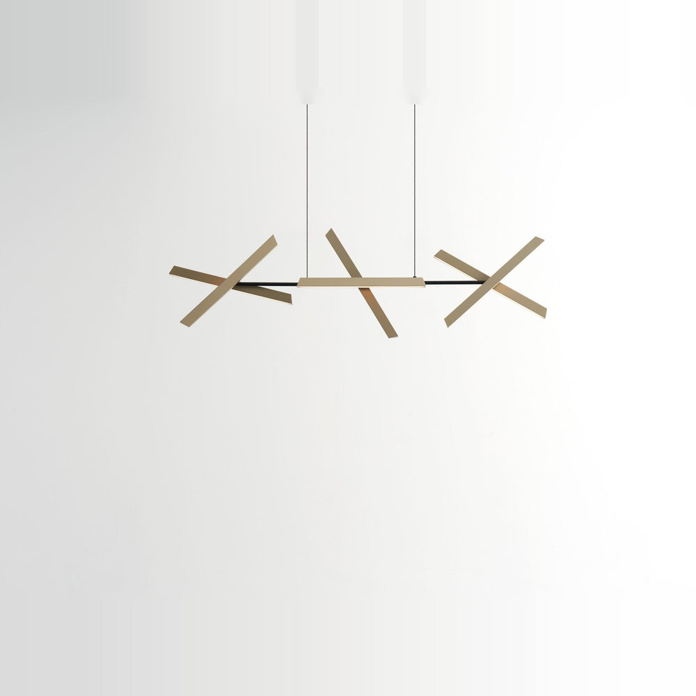 Konnect Pendant PL6 by Seed Design in Champagne Gold, styled in a room setting