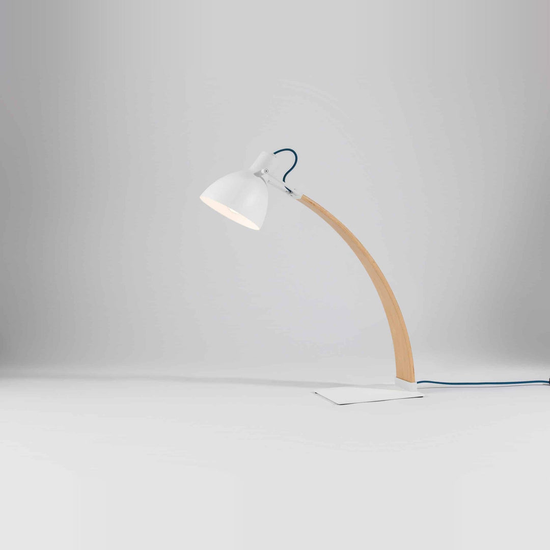 Laito Wood Table Lamp by Seed Design, styled in a room setting, view 5