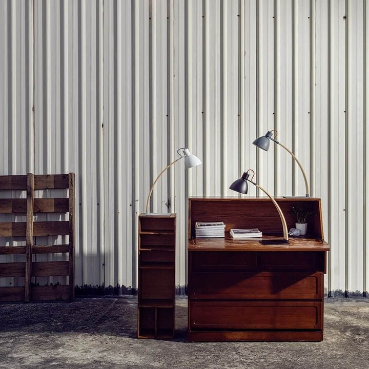Laito Wood Table Lamp by Seed Design, styled in a room setting, view 2