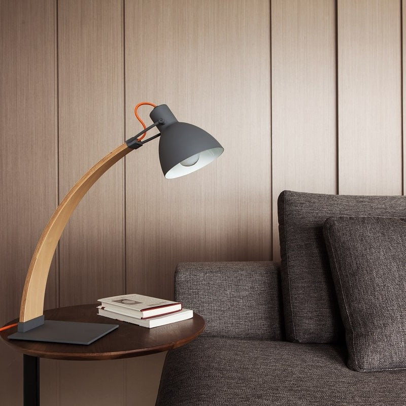 Laito Wood Table Lamp by Seed Design, styled in a room setting, view 3