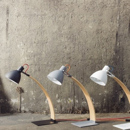 Laito Wood Table Lamp by Seed Design, styled in a room setting