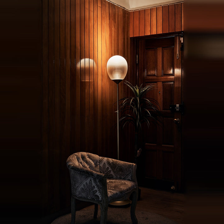Mist LED Floor Lamp by Seed Design, styled in a room setting, view 4