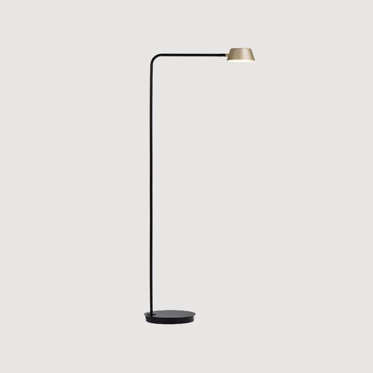 Olo Floor Lamp by Seed Design in Champagne Gold, studio shot