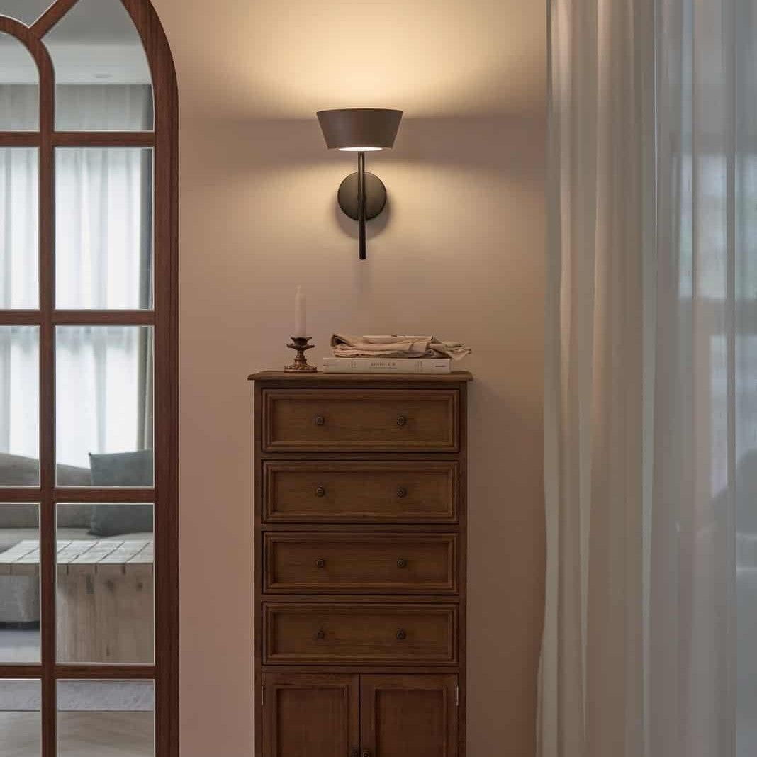Olo XL Wu Wall Sconce by Seed Design, styled in a room setting, view 2