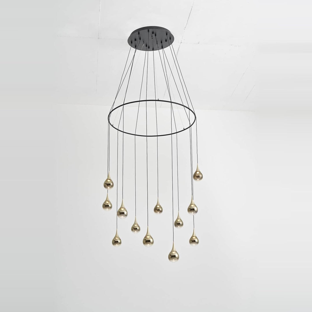 Paopao Pendant P12 by Seed Design in Champagne Gold / With Ring, styled in a room setting