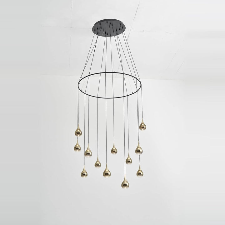 Paopao Pendant P12 by Seed Design in Champagne Gold / With Ring, styled in a room setting