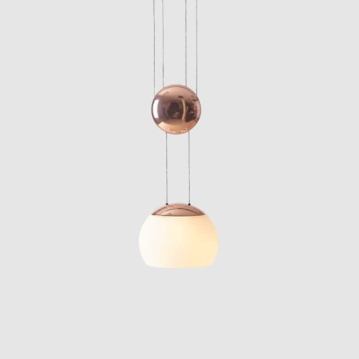 Jojo LED Pendant by Seed Design in Copper, studio shot