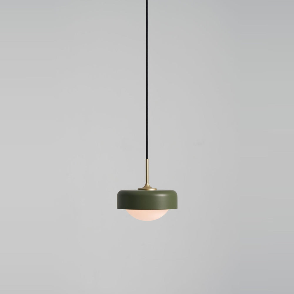 Pensee Pendant by Seed Design in Olive Green, studio shot